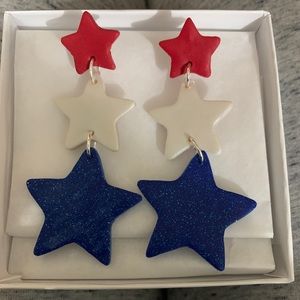 Red, White, and Blue Clay Earrings